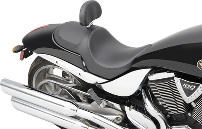 DRAG SPECIALTIES SEATS Predator Seat in carbon fiber with hammer design, motorcycle seat for enhanced style and comfort