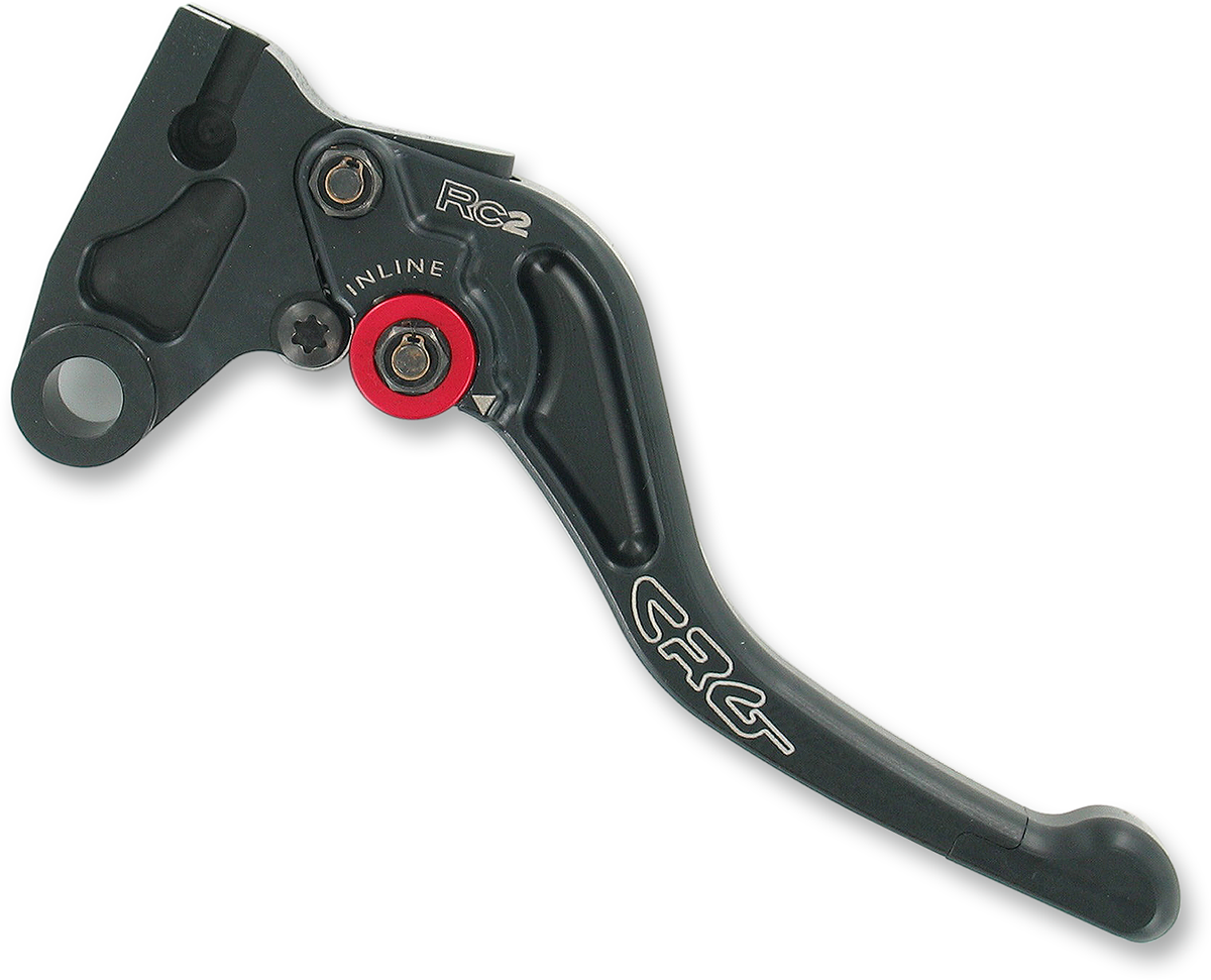 Black CRG RC2 Shorty clutch lever with 2AN-622-H-B fitting, designed for lightweight racing motorcycles.