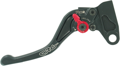 Black CRG RC2 Shorty Clutch Lever with 2AN-622-H-B fitting, featuring a compact design for motorcycle clutch control.