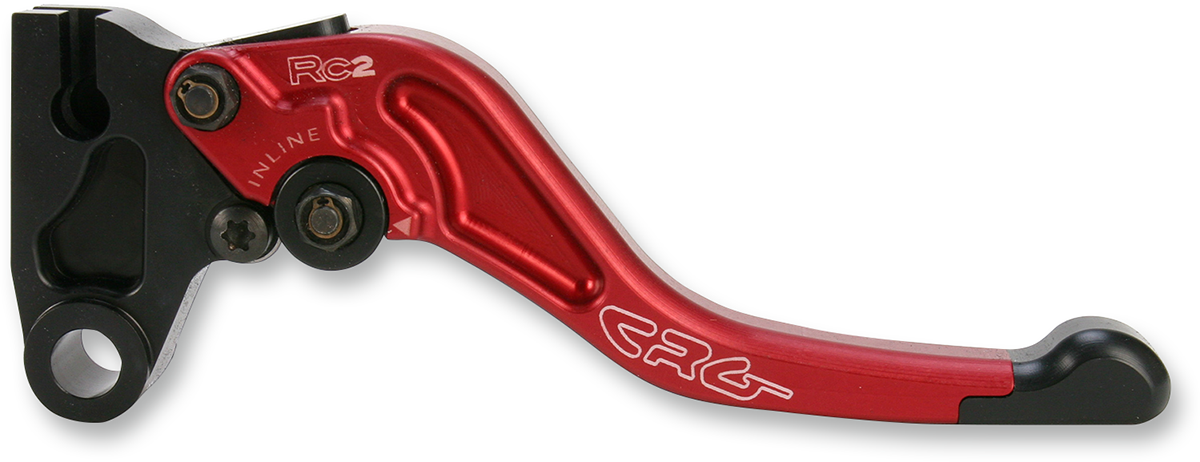Red CRG RC2 Shorty Clutch Lever for motorcycles, shown with sleek design and ergonomic shape.