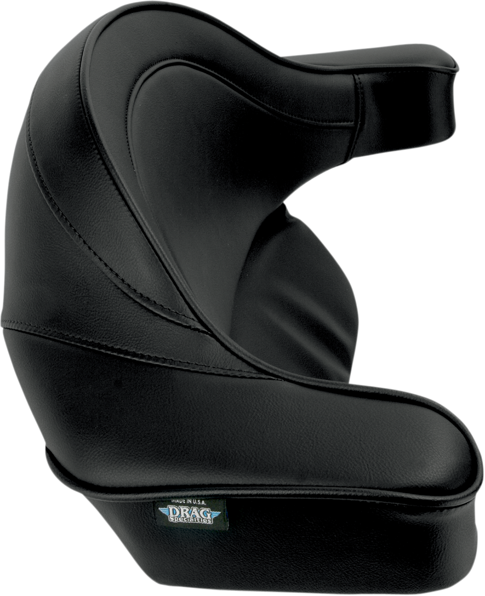Black Drag Specialties Seats Tour Box Pad for Harley-Davidson, smooth black seat cushion with part number 0822-0142