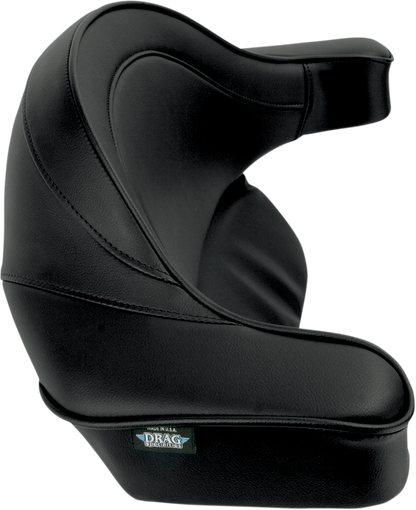 Black Drag Specialties Seats Tour Box Pad for Harley-Davidson, smooth black seat cushion with part number 0822-0142
