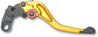 CRG RC2 Shorty clutch lever in gold, motorcycle brake and clutch lever with ergonomic design and high-quality finish.