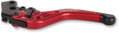 CRG RC2 Shorty Clutch Lever in red for motorcycle control, showcasing its compact design and ergonomic grip.