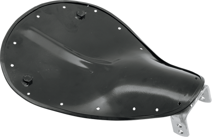 DRAG SPECIALTIES SEATS Spring Solo Seat Pan for Harley Davidson motorcycles, showcasing the black seat pan with mounting hardware.