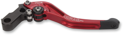 CRG RC2 Shorty clutch lever in red for motorcycle, showing ergonomic design and lightweight construction for improved control.