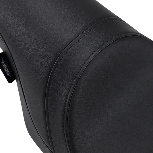 Drag Specialties Predator Seat for Harley FLHR/FLHX 1997-2007, smooth black motorcycle seat with ergonomic design.