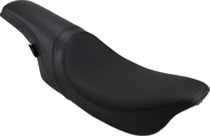 Drag Specialties Predator Seat for Harley FLHR/FLHX 1997-2007, smooth black motorcycle seat with contoured design.