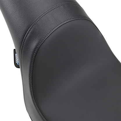 Drag Specialties Predator Seat for FXSTD '00-'07, smooth black motorcycle seat with sleek design and comfortable padding.