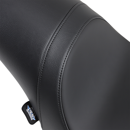 Drag Specialties Predator Seat for FL/FX motorcycles, smooth black motorcycle seat with sleek design, part number 0802-0467.