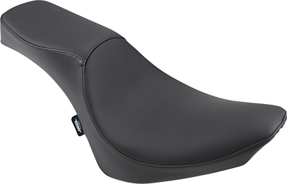 Drag Specialties Predator 2-up seat for FL/FX motorcycles, black leather with textured finish, designed for comfort and style.