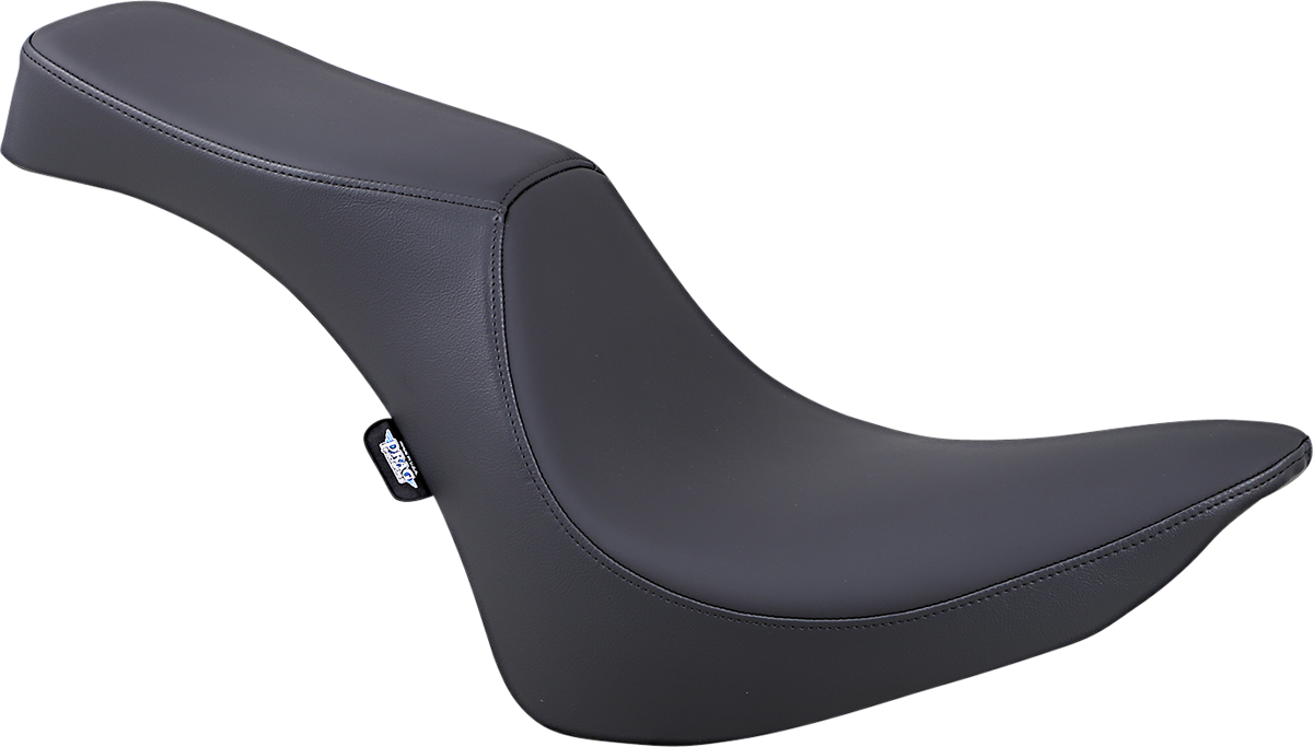 Drag Specialties Predator 2-up motorcycle seat for FXST/FLST 1984-1999, smooth black seat with contoured design.