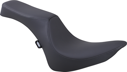 Drag Specialties Predator 2-up motorcycle seat for FXST/FLST 1984-1999, smooth black seat with contoured design.