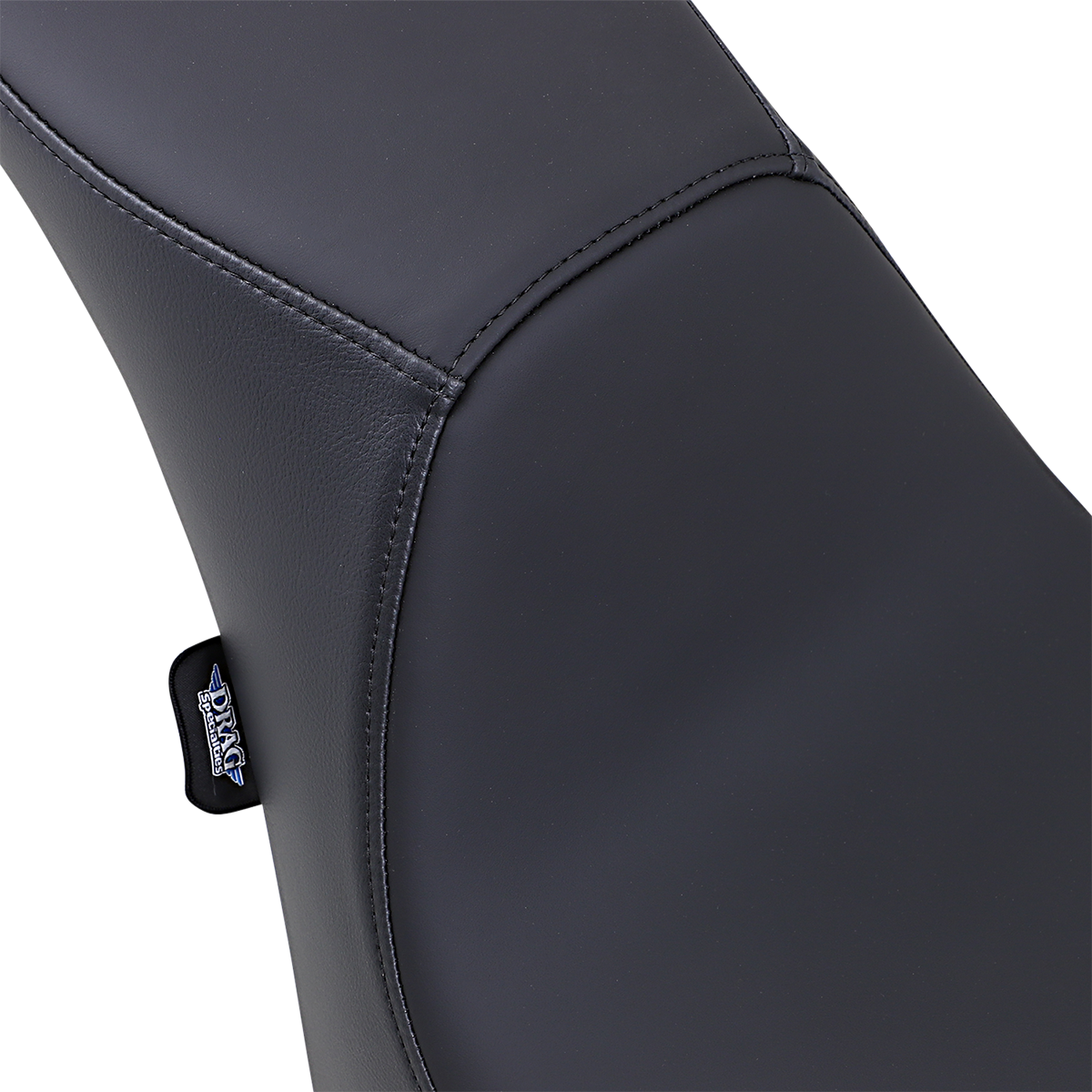 Drag Specialties Predator 2-up seat for FXST/FLST motorcycles, smooth black seat with contoured design for comfortable riding.