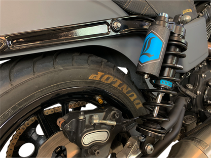 LEGEND SUSPENSION, Legend Suspension Revo ARC Piggyback Shocks for 1999-2017 Harley-Davidson Dyna - Heavy Duty 14 Inch Black Part 1310-1893