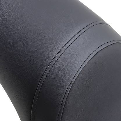 Black Drag Specialties Predator Seat for Harley FL/FX 2000-2017, smooth finish, motorcycle seat with ergonomic design.