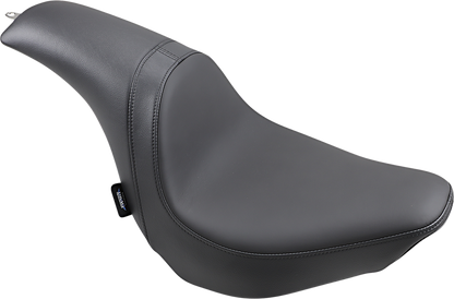 Drag Specialties Predator Seat with Solar Leather for FLFB/S motorcycle, showcasing a comfortable, custom-fit design.