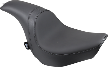 Drag Specialties Predator Seat for FXBR/S '18-'20 with smooth solar leather, motorcycle seat designed for comfort and style.