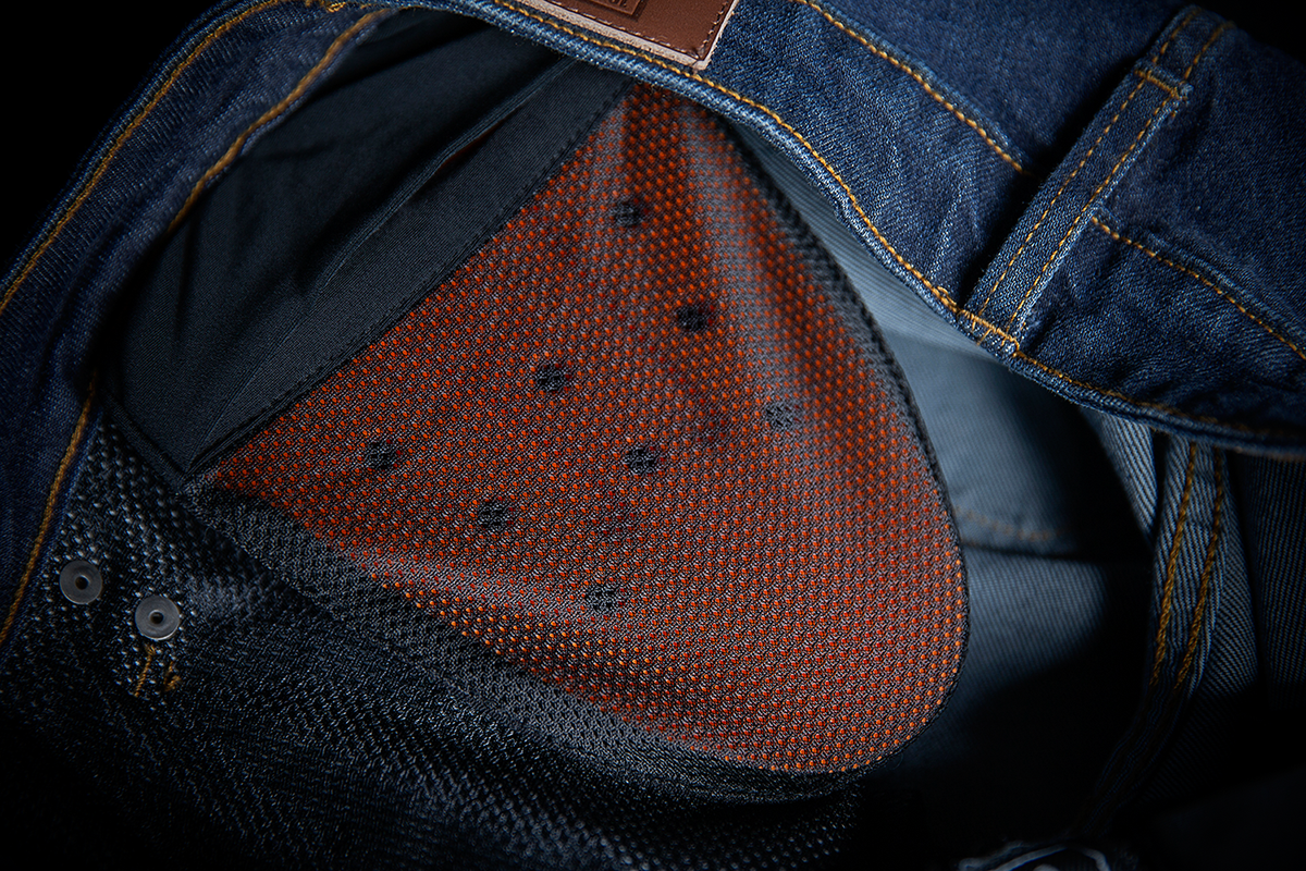 ICON Women's MH1000™ Blue Jean in US Size 6 featuring durable Cordura denim and impact protection for riding safety.