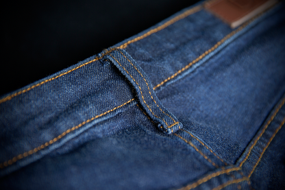 ICON Women's MH1000™ Blue Jeans made from durable Cordura denim with impact protection, US size 6, featuring a classic fit.