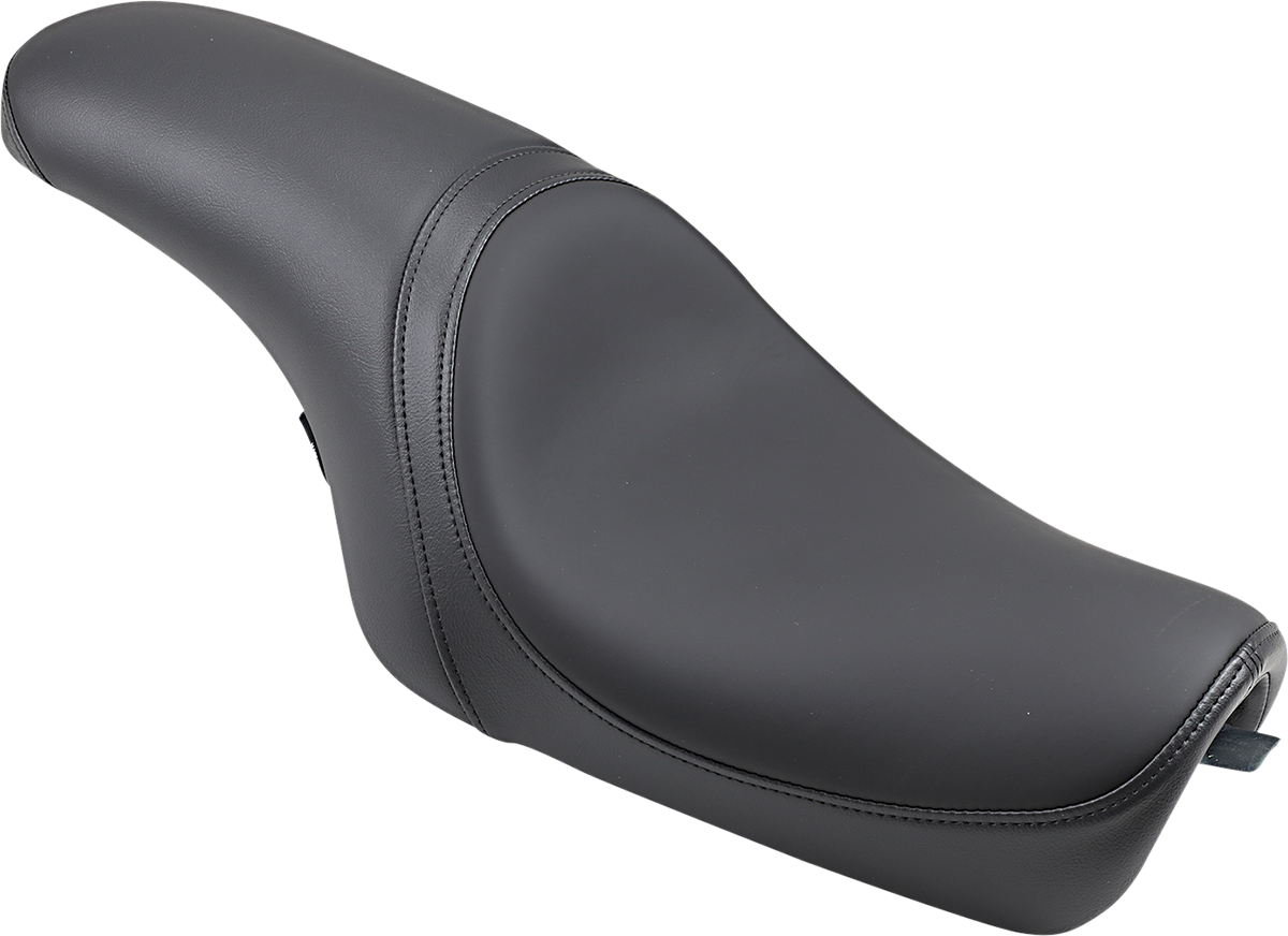 Drag Specialties Predator Seat for Harley XL 2004-2022, smooth solar reflective design, motorcycle seat with ergonomic shape.