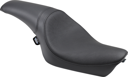 Drag Specialties Predator Seat for Harley XL 2010-2022, smooth black motorcycle seat with sleek design and comfortable padding.