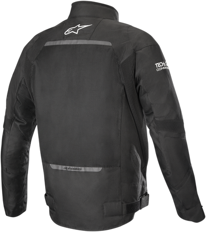 Alpinestars Tailwind Air waterproof jacket in black, size large, featuring a lightweight design with breathable and protective fabric.