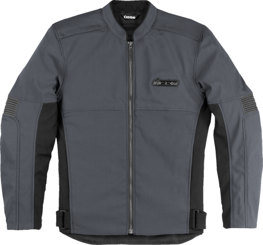 Gray ICON Slabtown Jacket in 3XL by Bill's Exhausts, featuring a stylish design and visible zipper details.