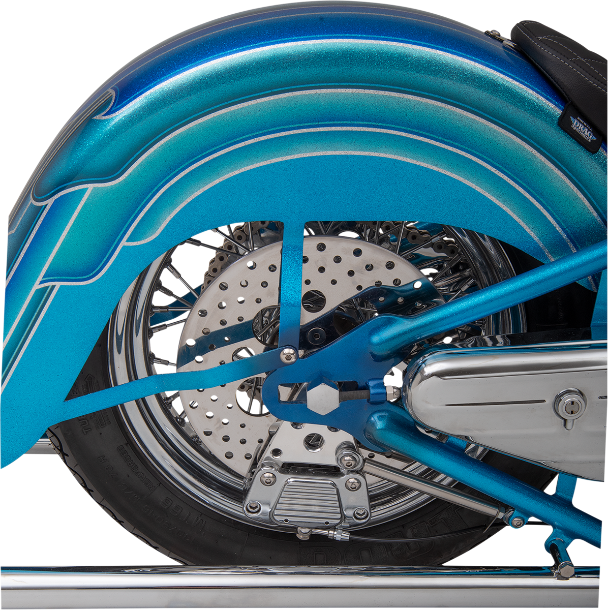 Rear 11.5-inch drilled brake rotor for Harley-Davidson motorcycles by Drag Specialties, featuring ventilated design and durable construction.