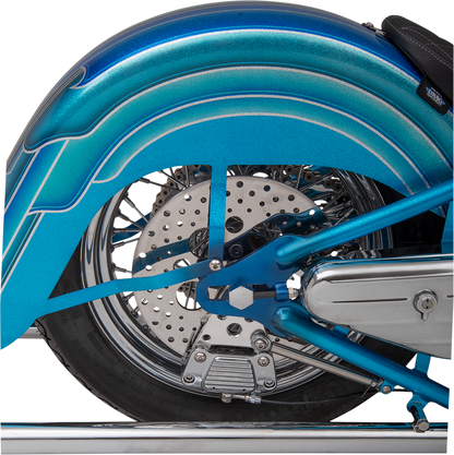 Rear 11.5-inch drilled brake rotor for Harley-Davidson motorcycles by Drag Specialties, featuring ventilated design and durable construction.