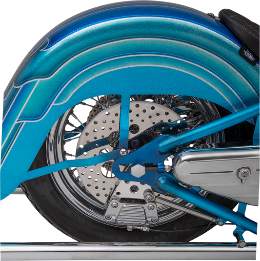 Rear 11.5-inch drilled brake rotor for Harley-Davidson motorcycles by Drag Specialties, featuring ventilated design and durable construction.