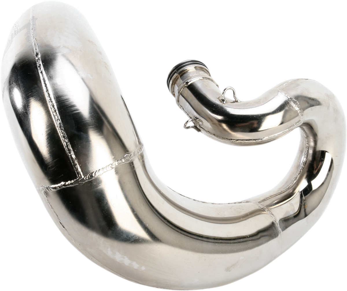 FMF Gnarly Pipe 025131 for 200cc to 500cc 2-stroke off-road motorcycle, showing the exhaust pipe with branding and mounting details.