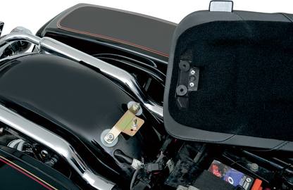 Drag Specialties EZ Mount Solo Seat for FXR motorcycle, featuring durable, comfortable design with sleek styling and easy installation.