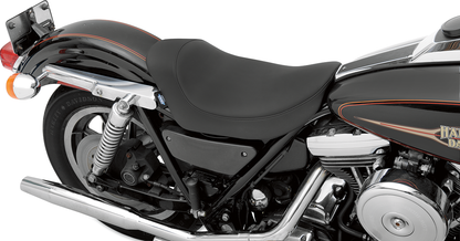 Drag Specialties EZ Mount Solo Seat for FXR motorcycle, cool and durable comfort with a sleek design.