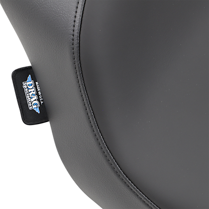 Drag Specialties EZ Mount Solo Seat for FXR motorcycle, featuring durable, comfortable design and sleek black finish.