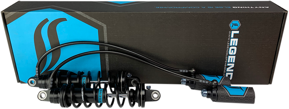 Legend Suspension Revo ARC remote reservoir shocks, 13-inch black suspension shocks with part number 1310-1878, designed for off-road vehicles.