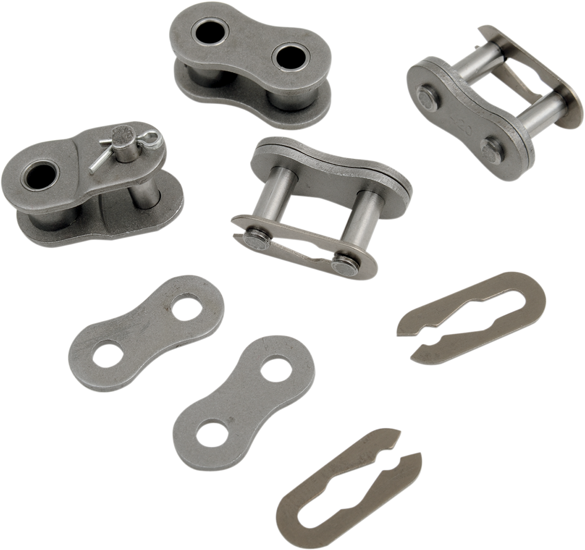 Parts Unlimited T4204 chain repair kit for standard motorcycle chains, includes tools and parts for chain maintenance and repair.