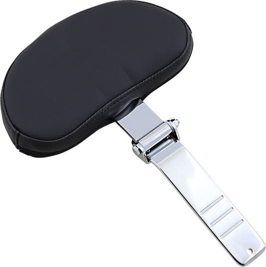 Drag Specialties Seats small backrest pad for Harley FL models, featuring comfortable cushioning and black upholstery.