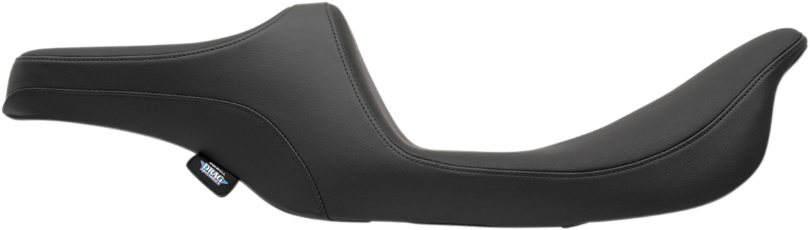 Drag Specialties Predator III seat for Harley-Davidson FL, smooth finish, narrow front design, motorcycle seat for 2008-2023.