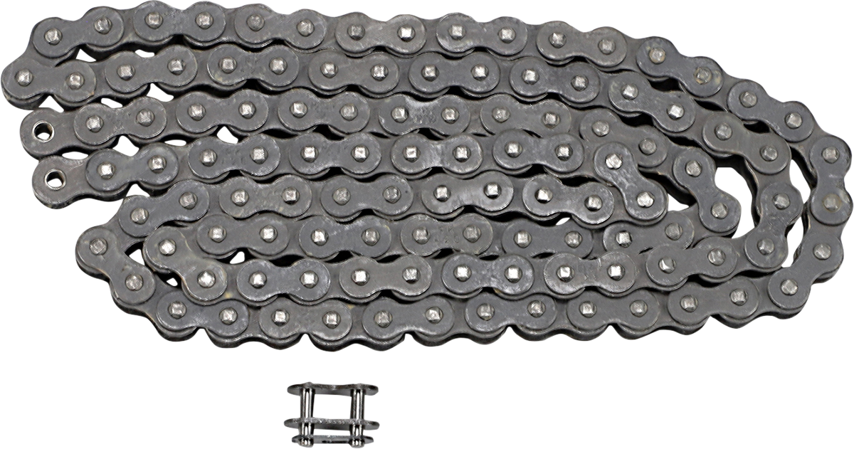 RK M420 standard chain with 124 links, heavy-duty alloy steel drive chain, designed for durability and reliable bike performance.