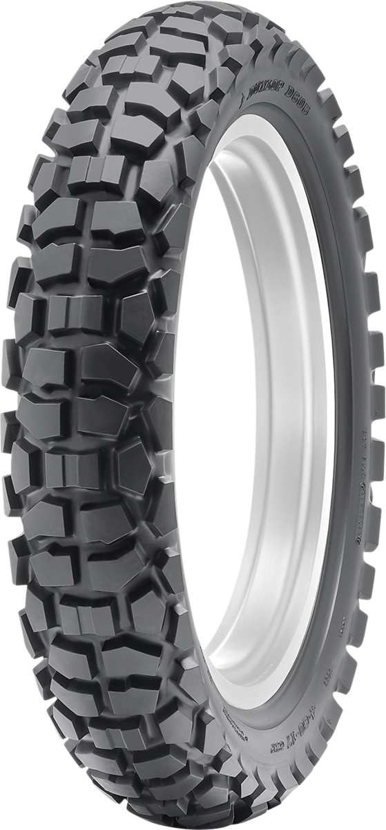 Dunlop D605 rear motorcycle tire 4.60-18 63P for road and off-road use, featuring rugged tread pattern and durable rubber.