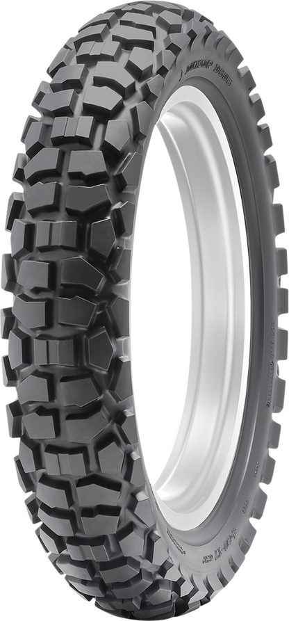 Dunlop D605 rear motorcycle tire 4.60-18 63P for road and off-road use, featuring rugged tread pattern and durable rubber.