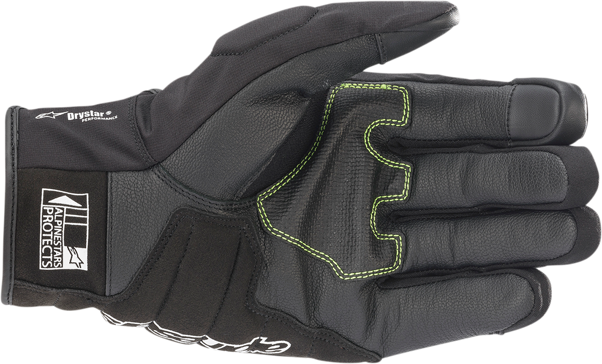 Alpinestars SMX Z Drystar® motorcycle gloves in black, large size, featuring protective knuckles and breathable material.