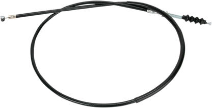 Parts Unlimited black vinyl brake cable for Honda motorcycles, showing the flexible cable with protective vinyl coating.