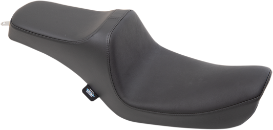 Black Predator III motorcycle seat by Drag Specialties for Harley FXD 1996-2003, smooth black finish, part number 0803-0651.