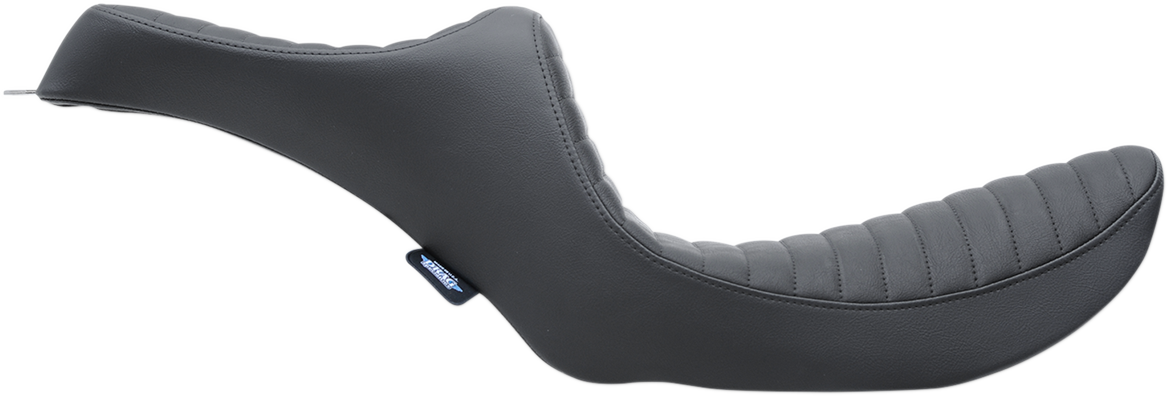 Black Predator III Seat with Classic Stitch by Drag Specialties for FXR '82-'00 motorcycle, showcasing sleek design and durable material.