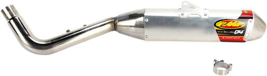 FMF Q4 HEX muffler for off-road motorcycle, high-performance exhaust system with sleek design and branding visible in the image.
