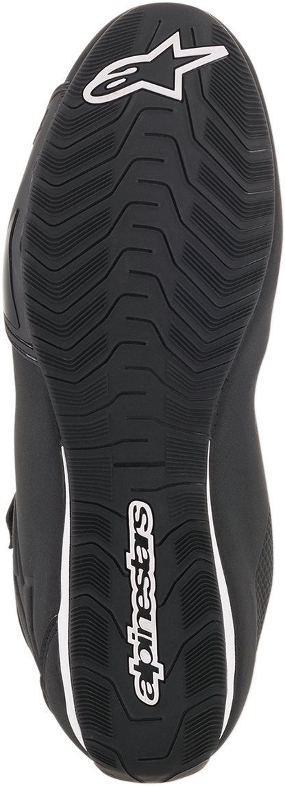 Black Alpinestars Sektor Vented Shoes in US 8.5, showcasing breathable design and sporty style for motorcycle riding.