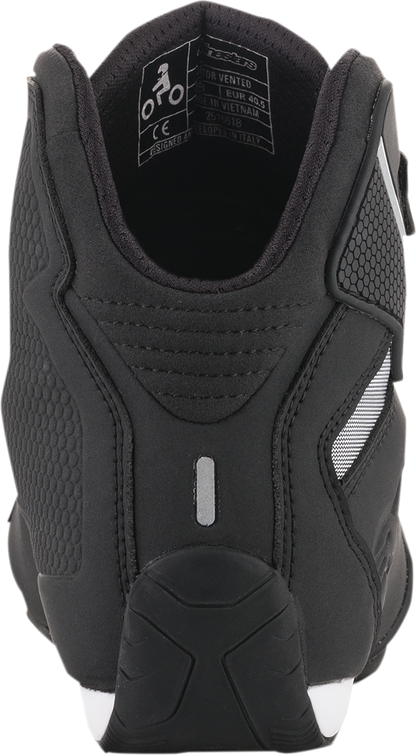 Alpinestars Sektor Vented Shoes in black with advanced ventilation, showcasing lightweight design and comfort features.