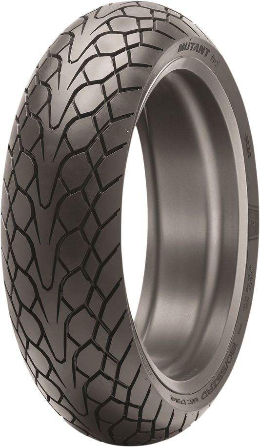 Dunlop Mutant rear motorcycle tire 160/60ZR17 (69W) showcasing tread pattern and sidewall details for performance and handling.